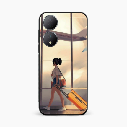 Dashing Girl at Airport Vivo Y100 Case Cover